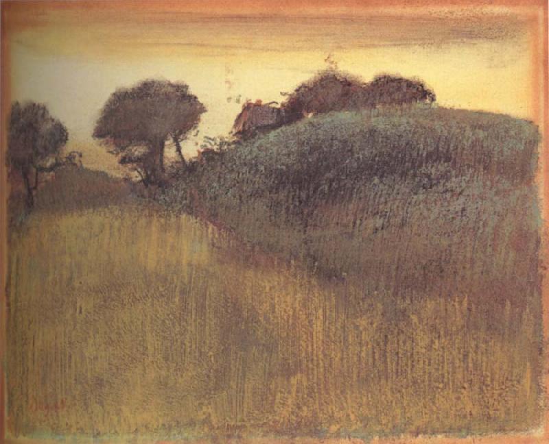 Edgar Degas Wheat Field and Green Hill